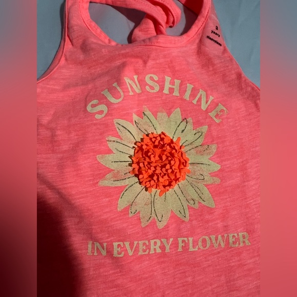 Adorable neon coral slub jersey tank by Gap. NWT - Picture 2 of 4